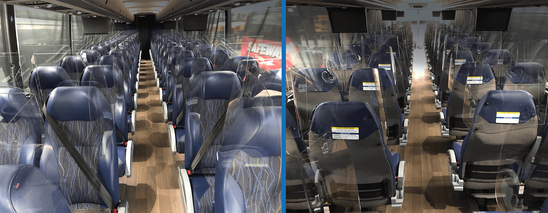 COVID PPE Coach Bus Interior